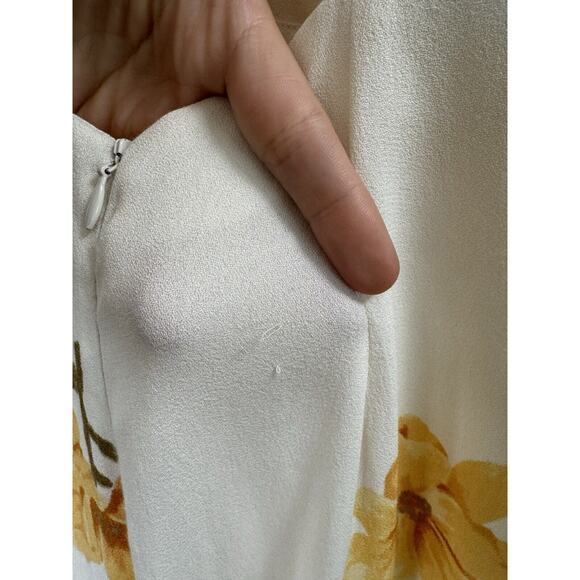 Reformation White Yellow Floral Wideleg Jumpsuit Retail $233 Boho Chic Cottage 6 - Picture 4 of 10